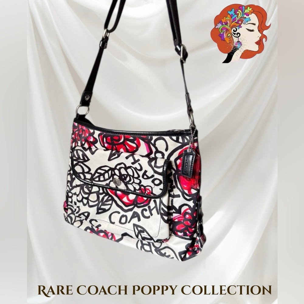 Coach Shoulder Bag Tote Satchel Poppy Daisy Kyra Floral Graffiti VGUC